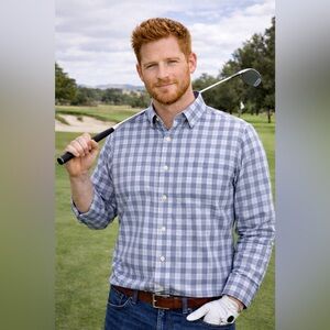 Southern Tide Blue and White Plaid Shirt